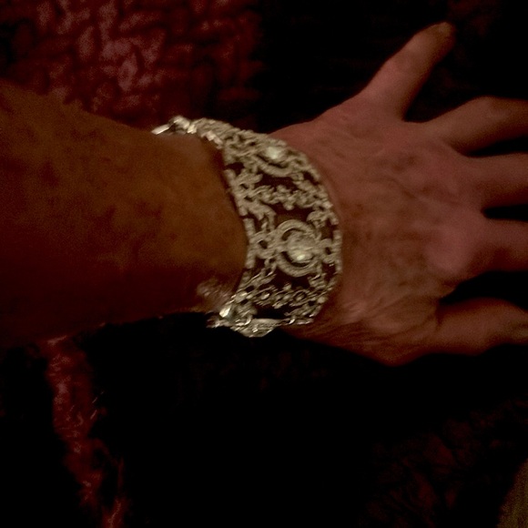 Nordstrom's "Statement " Bracelet - Silver W/ Rhinestones - Picture 4 of 4